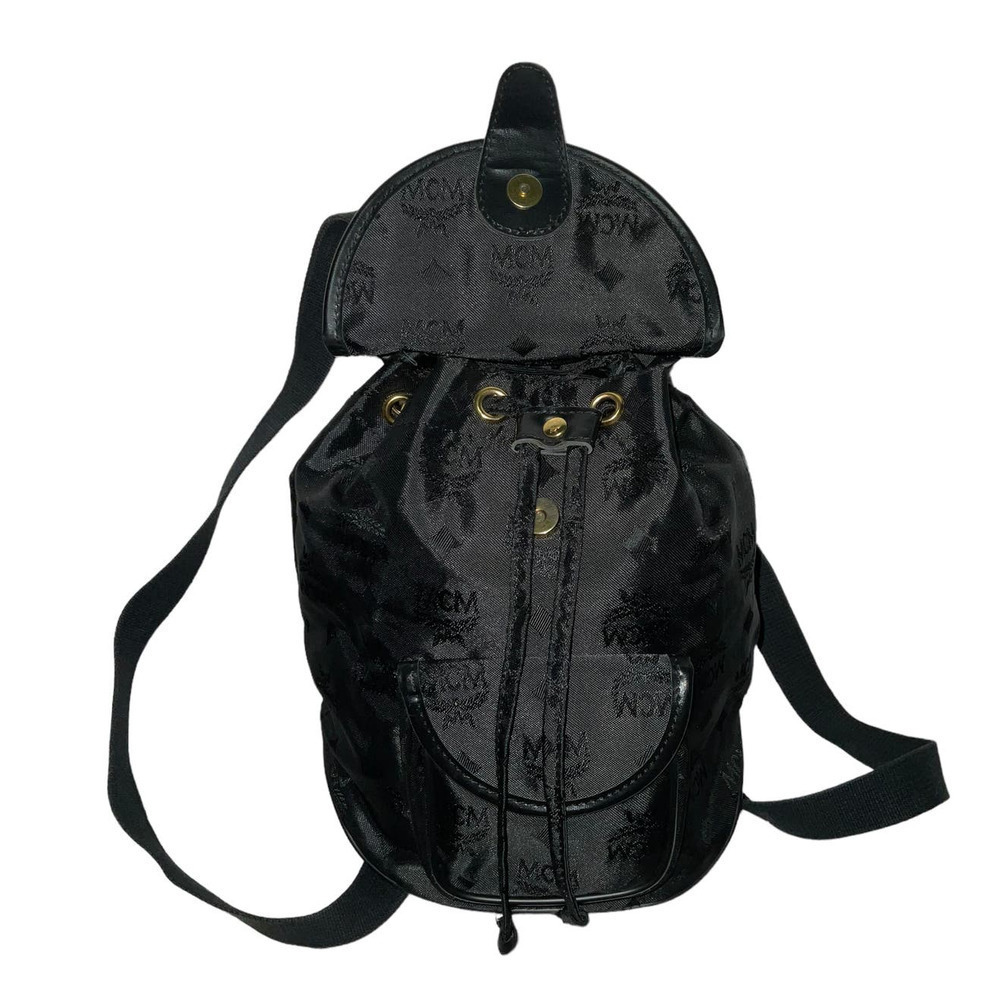 MCM Logo Nylon Small Black Backpack - Picture 4 of 15